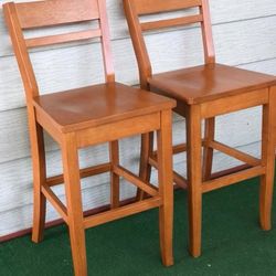 Two Stools (Solid Wood) Like New