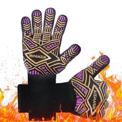 New! BBQ Gloves Grill Accessories, Oven Mitts 1472℉ Heat Resistant Gloves, Kitchen Non-Slip Barbecue Grilling Gloves