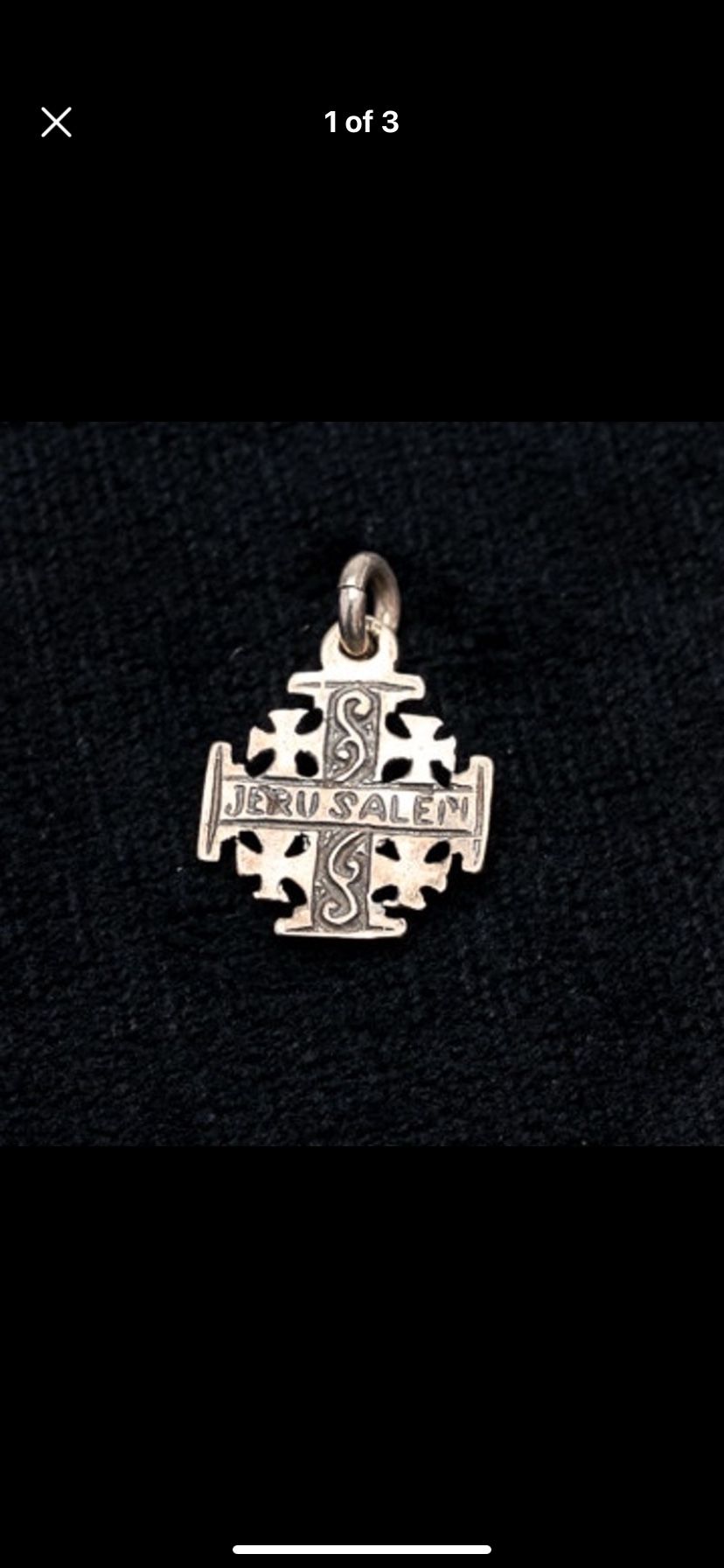 Jerusalem Cross Medal in sterling silver - Charm