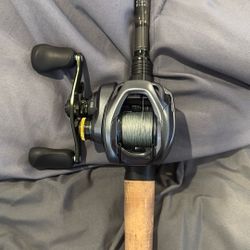 Shimano Curado dc 151 with a bass x rod 