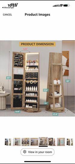 Full length mirror with storage