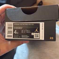 Jordan 1 Retro High Og Pollen/white Blk Size 4c 