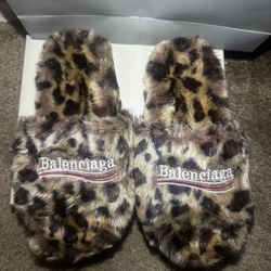 Leopard Balenciaga slides