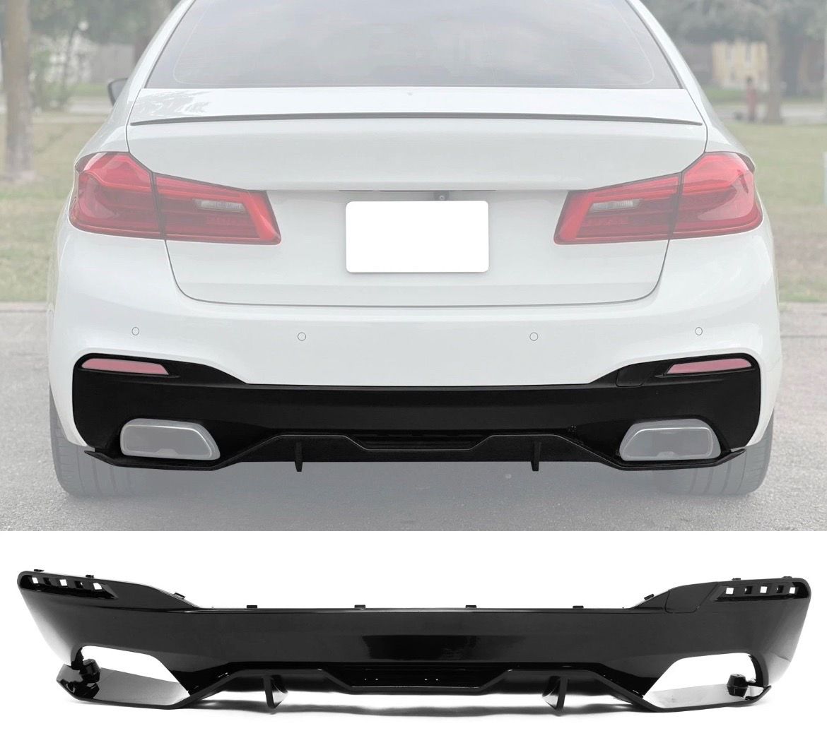 17-23 BMW 5 Series G30 Gloss Black Rear Diffuser M Performance Style