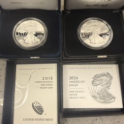 .999 Fine Silver Proof Silver Eagles