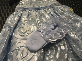 Baby Easter dress 24M in powder blue come with lace socks