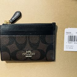 Authentic Coach Skinny Mini ID Wallet Brown