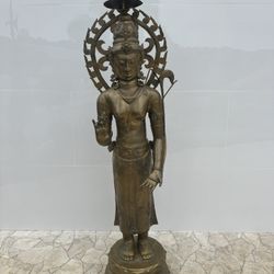 Life Size Antique Hindu God Vishnu Bronze Sculpture