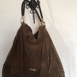 Calvin Klein Leather Fringed Larger Purse