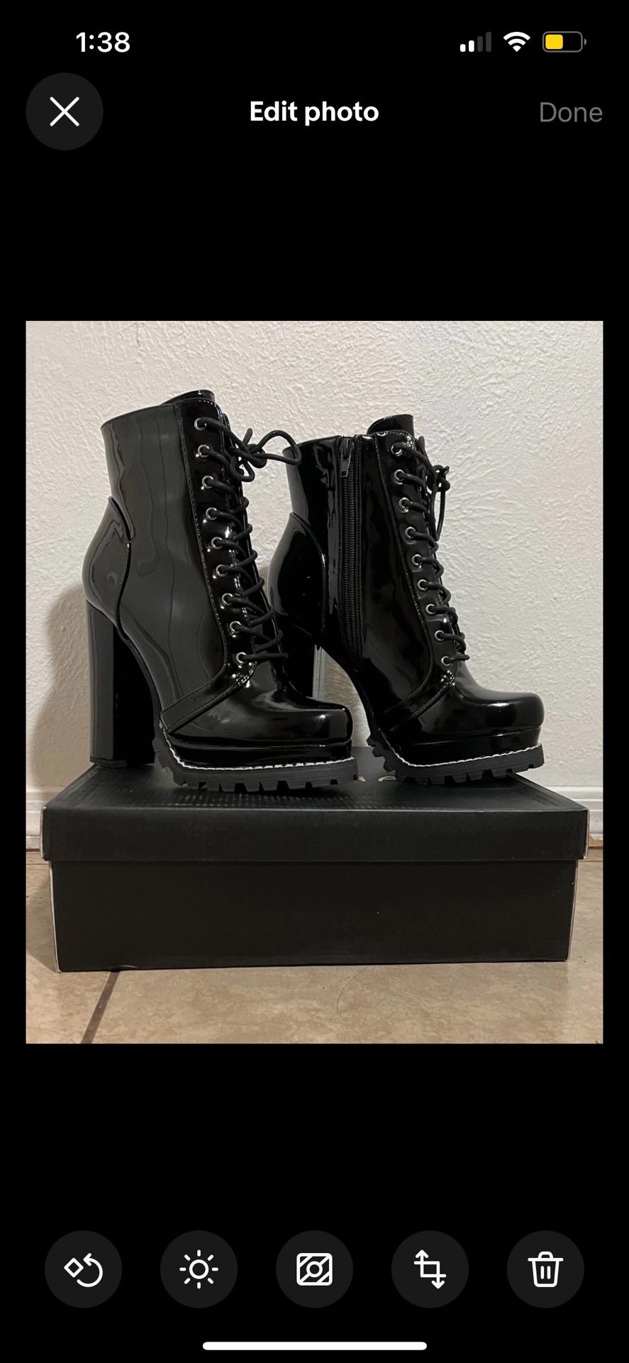 Black Heel Boots - Size 8 Women