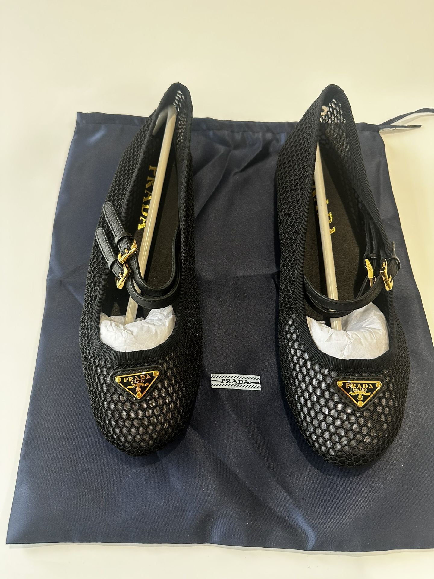 PRADA Ballerine Mesh Mary Jane Flat