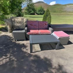 new 5pc outdoor patio furniture set sunbrella fabric delivery availabl