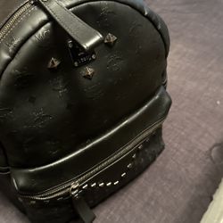 Black Studded Mcm Backpack