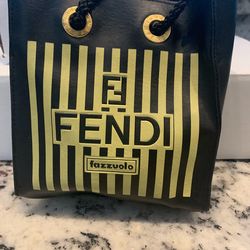 Authentic Fendi Fazzuolo MINI Satchel Leather Mini bag Black