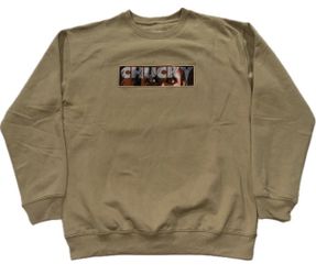 Chucky Childs Play Tan Pullover Crewneck Sweatshirt Adult Small-Large New Halloween
