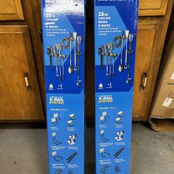 2X Kobalt 15-Piece 32-in Black, Grey PVC Garden Tool Storage Rail System for Garage Organization
