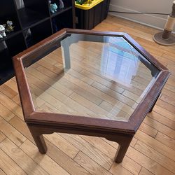 Vintage Hexagon Wooden Coffee Table