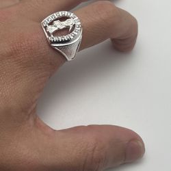 Santa Muerte Ring 925 Sterling Silver Grim Reaper Horseshoe Size 13