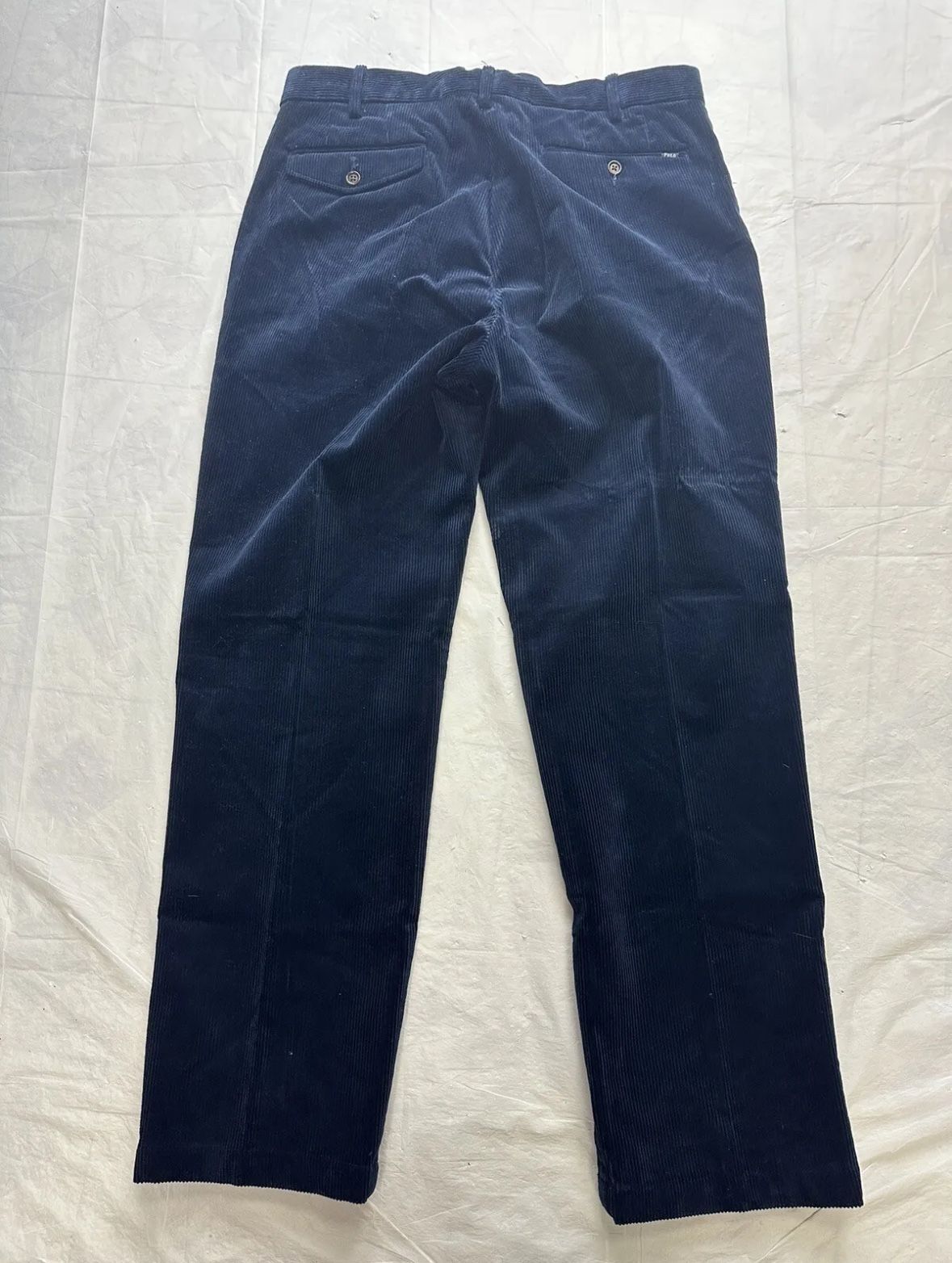 Polo Ralph Lauren Corduroy Chino Pants Classic Fit Flat Front Blue – Mens 34x32