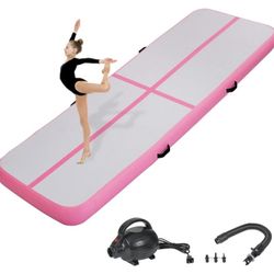 Inflatable Air Gymnastics Tumbling Mat 6ft 10ft 13ft 16ft 20ft, Air Tumble Track Mat 4/8 inches Thickness with Electric Air Pump for Home Use Training