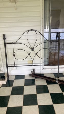 Wrought Iron Bed Headboard and Frame
