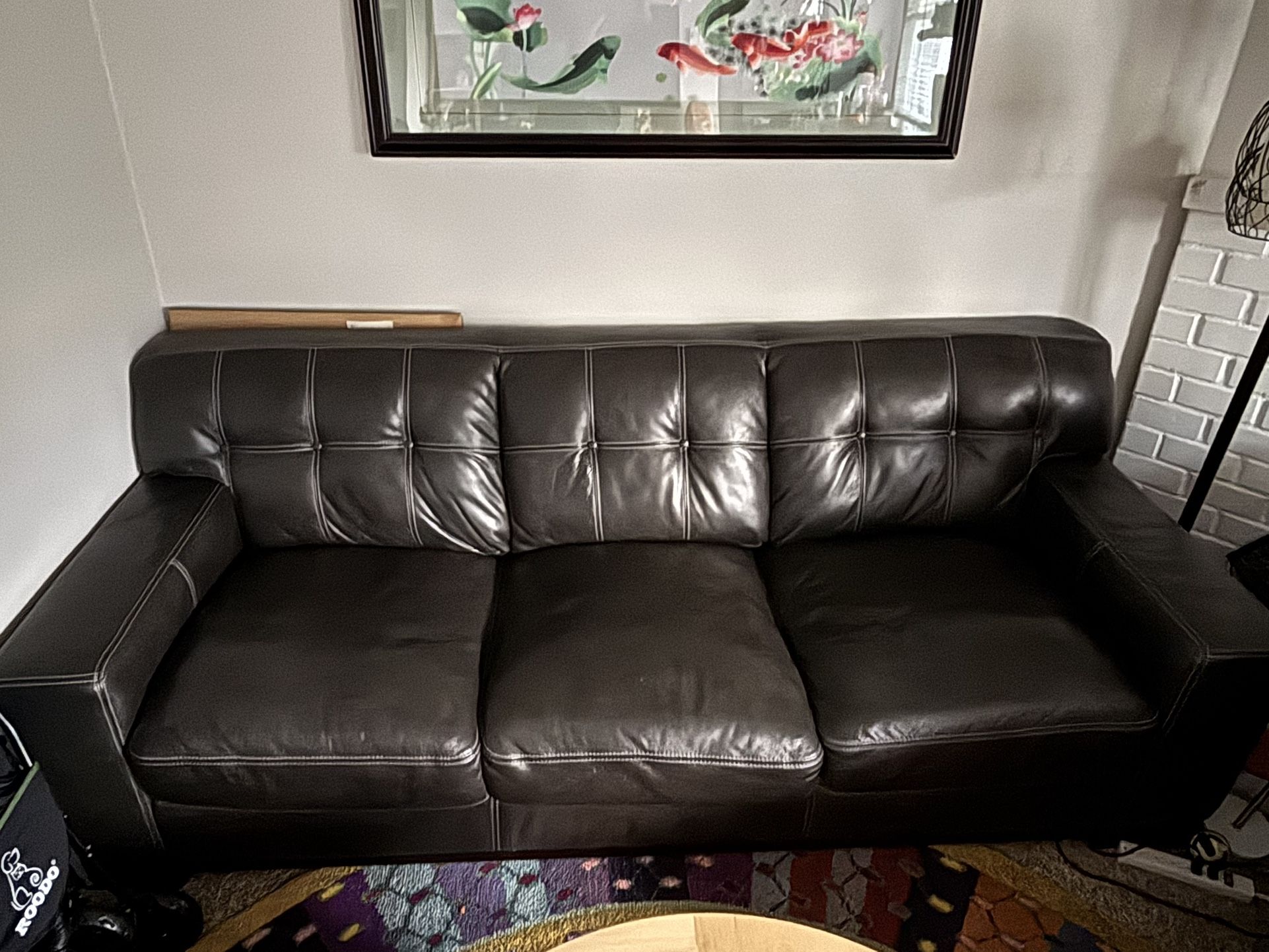 Leather gray Couch And Loveseat