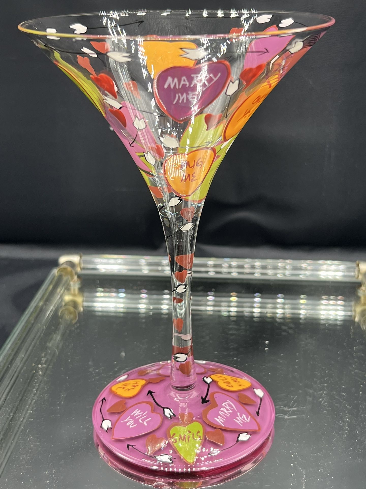 Love, Proposal or Valentines Day “Girl” Martini or Cocktail Glass by Lolita