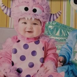 GirlS infant pink monster Halloween costume 12/18.