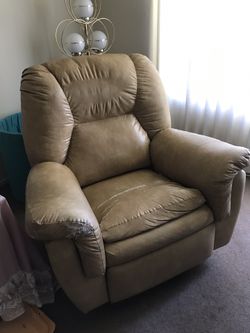 Rocking chair made of leather