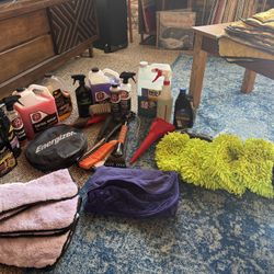 Car Cleaning/Detailing Set + Jumper Cables, Oil, Ice Scraper, and More