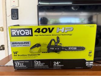 Brand New Ryobi 40V 14” Chain Saw  Chainsaw Includes Battery &Charger