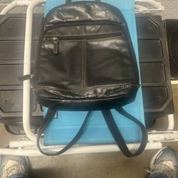 Jack Georges Voyager Collection Backpack Black Leather Adjustable Small Medium