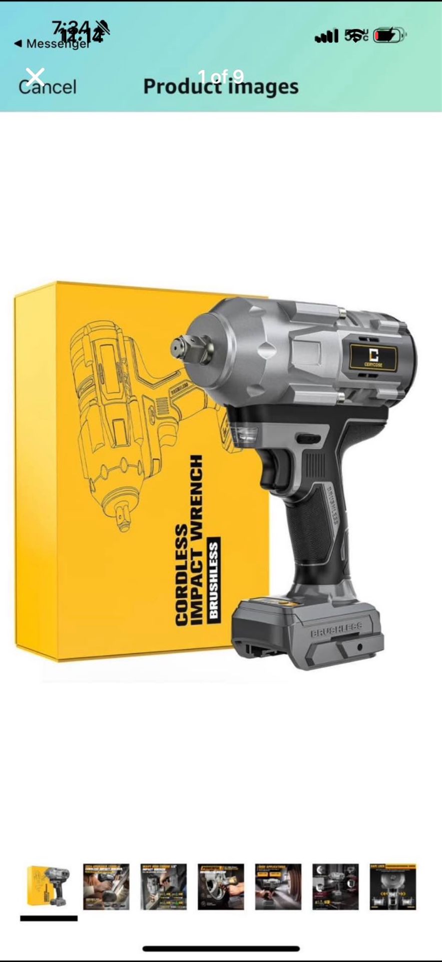 Cordless Impact Wrench 1/2 inch for Dewalt B, 900FT-LBS (1200N.m) Brushless Electric Impact Gu