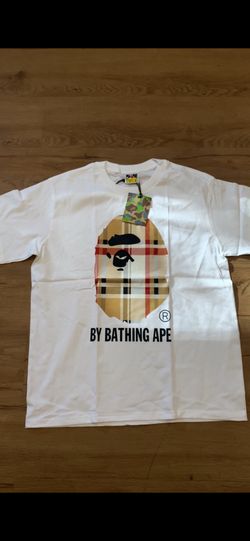 White burberry bape shirt size L and S