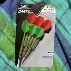 Narwhal Recreational Darts Steel Tip 18g Weight 6-pack New In Package