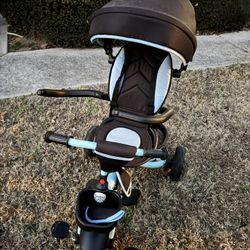 6-in-1 Detachable Kids Baby Stroller Tricycle with Canopy and Safety Harness