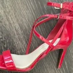 Red Jessica Simpson Strappy Heels