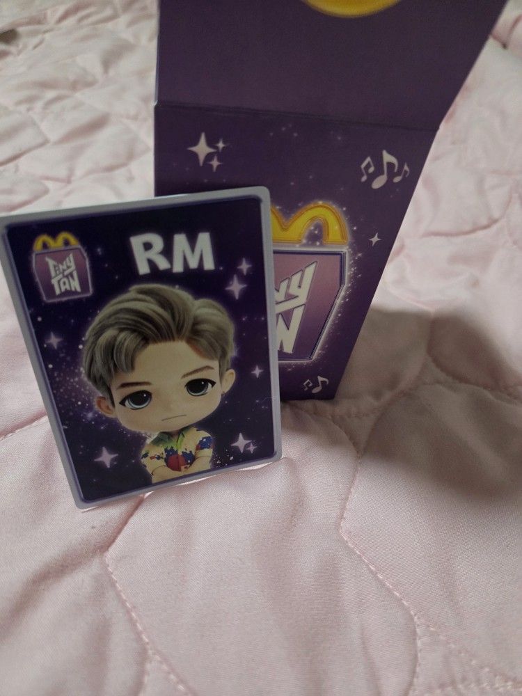 2025 McDonalds TINY TAN Happy Meal Toy BTS inspired RM 1 Purple Box New