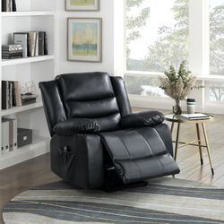 BLACK LEATHER POWER LIFT CHAIR