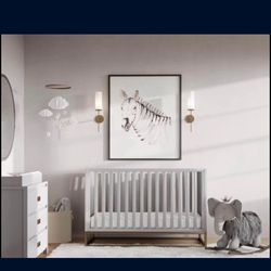 Modern baby crib With Mattress Like New
