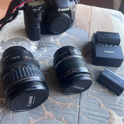 Canon EOS 7D With 2 Lenses, 2 Batteries And Charger 
