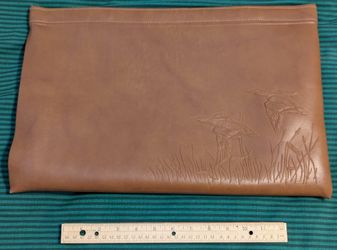 Embossed Leather Messenger Bag / Briefcase