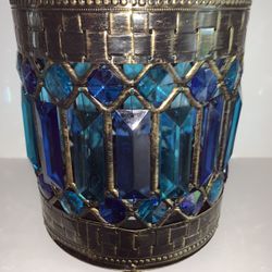 Large Decorative Crystal Look Candle Holder