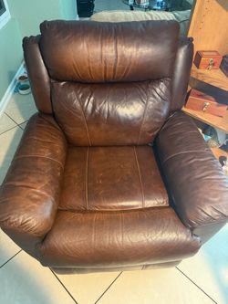 Real leather recliner