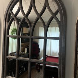 3 Ft Wide 54 Tall Must sell Beautiful  large rustic solid wood arch mirror 