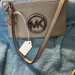 Mk gray wristlet