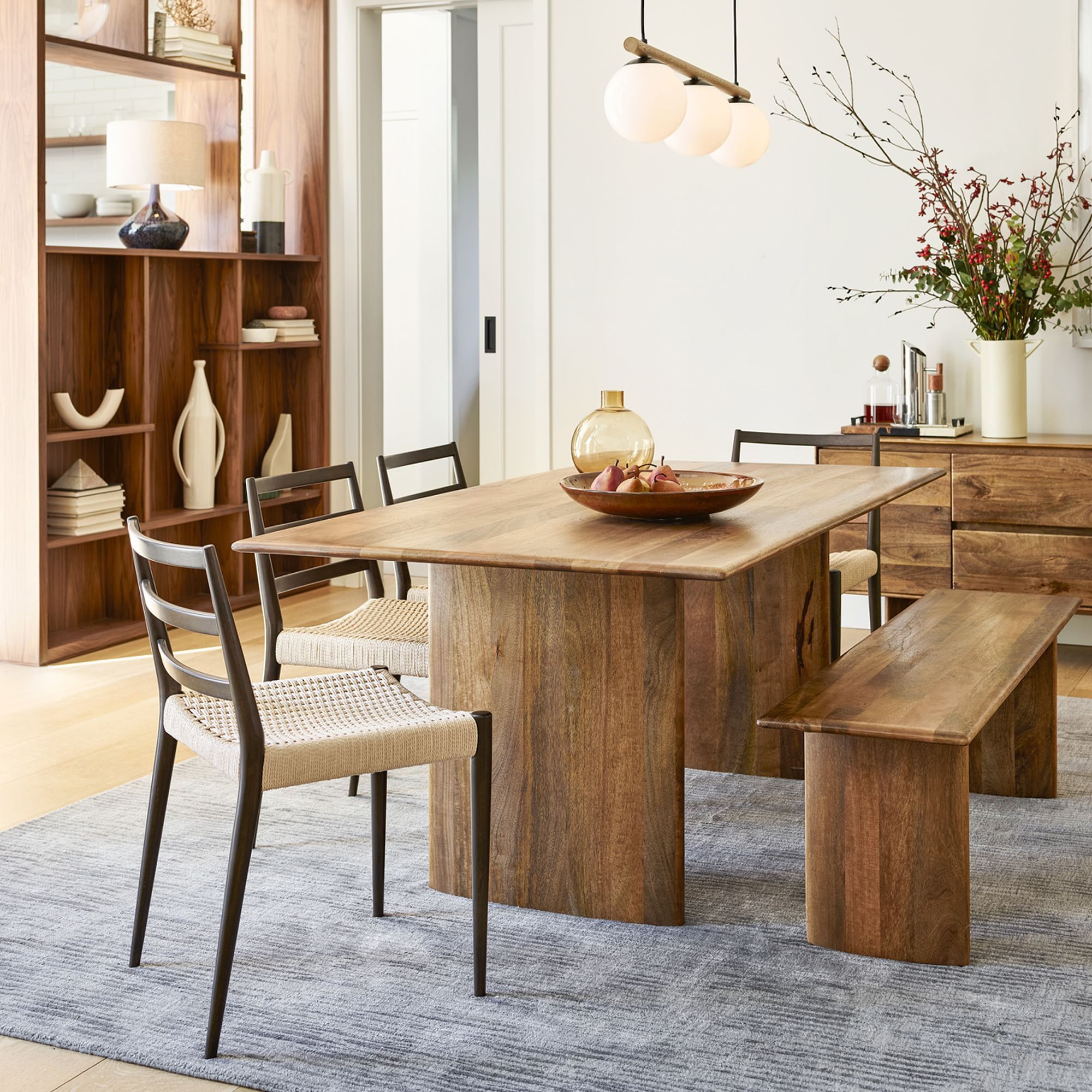 West Elm - Anton Solid Wood 7ft’ Table and Bench