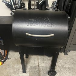 Traeger Grill with Cover and Pellets