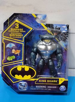 Batman 4-inch King Shark Action Figure with 3 Mystery Accessories 
$8 each (Two Available)
