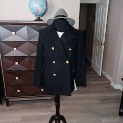 Navy Issued Double Breasted Pea Coat Size 36s